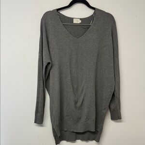 Cozy V-Neck Gray Sweater